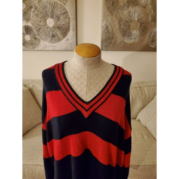 Tommy Hilfiger V-Neck Stripe Sweater - Picture 5 of 12